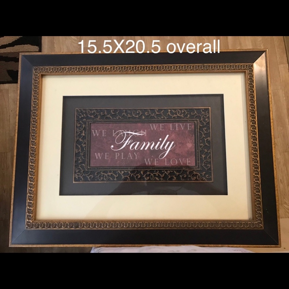 Elegant Family Wall Art with Black and Gold Frame
15.5 X20.5 overall measurement